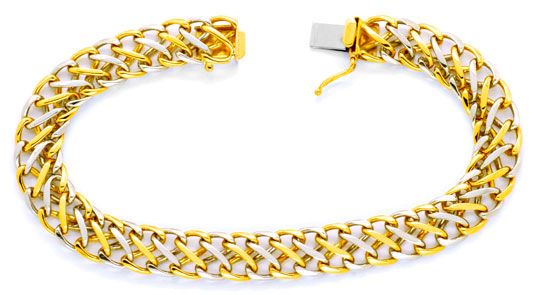 Foto 1 - Platin-Gold-Armband, Flecht Achter Design-Muster, K2019