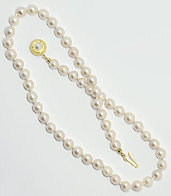 Foto 4 - Klassische Akoya-Perlenkette 43cm Goldschloss, S2931