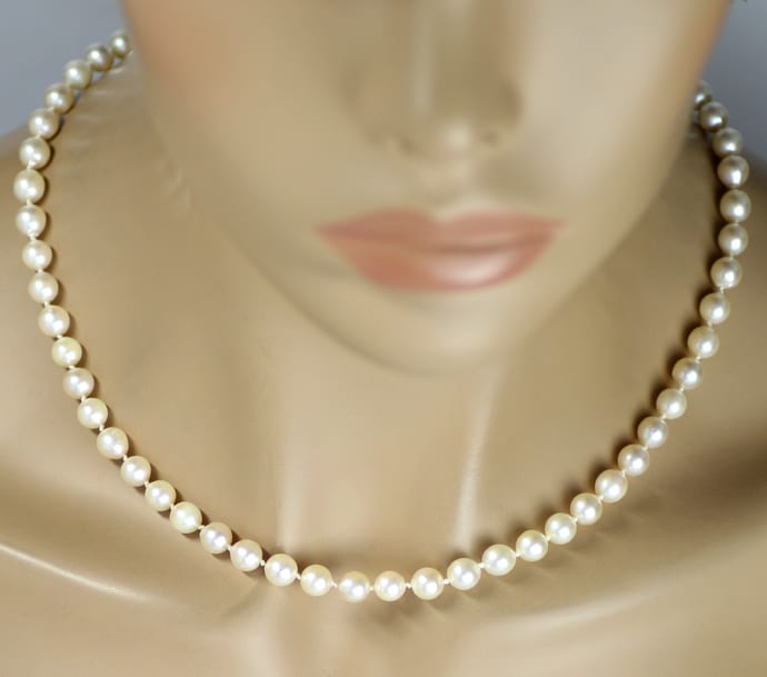 Foto 6 - Klassische Akoya-Perlenkette 43cm Goldschloss, S2931