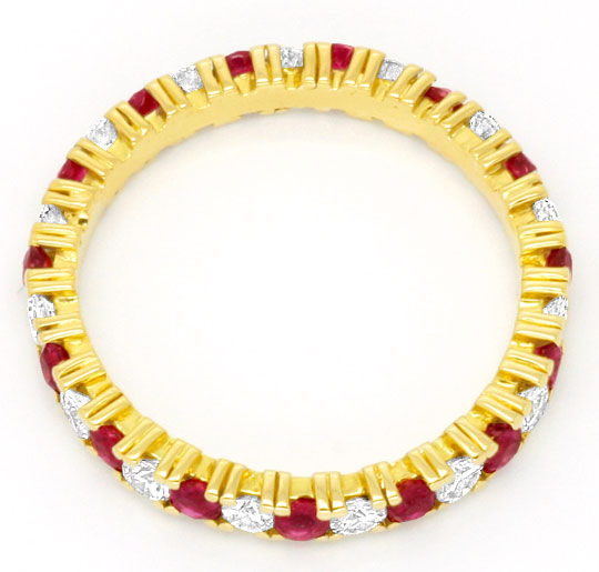 Foto 3 - Vollmemory Diamant-Ring Rubine Brillanten, Gelbgold 18K, S4485