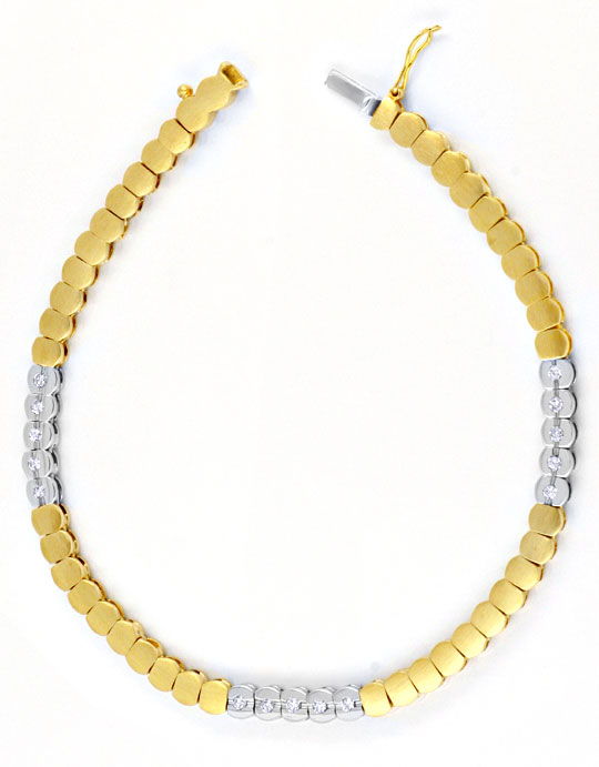 Foto 3 - Brillantarmband Gelbgold-Weißgold, 15 Diamanten, S6214