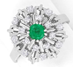 Foto 1 - Spitzen Smaragd Ring 16 Diamanten, 18K Weißgold, S6689