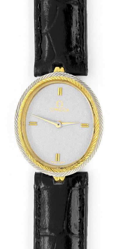 Foto 2 - Omega Damen-Armbanduhr 18K Gelbgold-Weißgold Quarz-Uhr, U2127